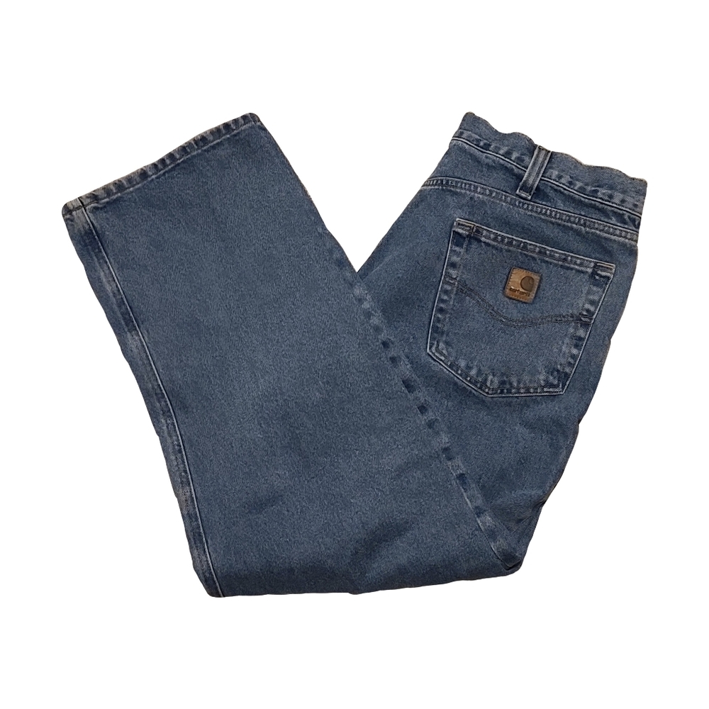 Mens Carhartt Relaxed Fit Blue Jeans 38x30